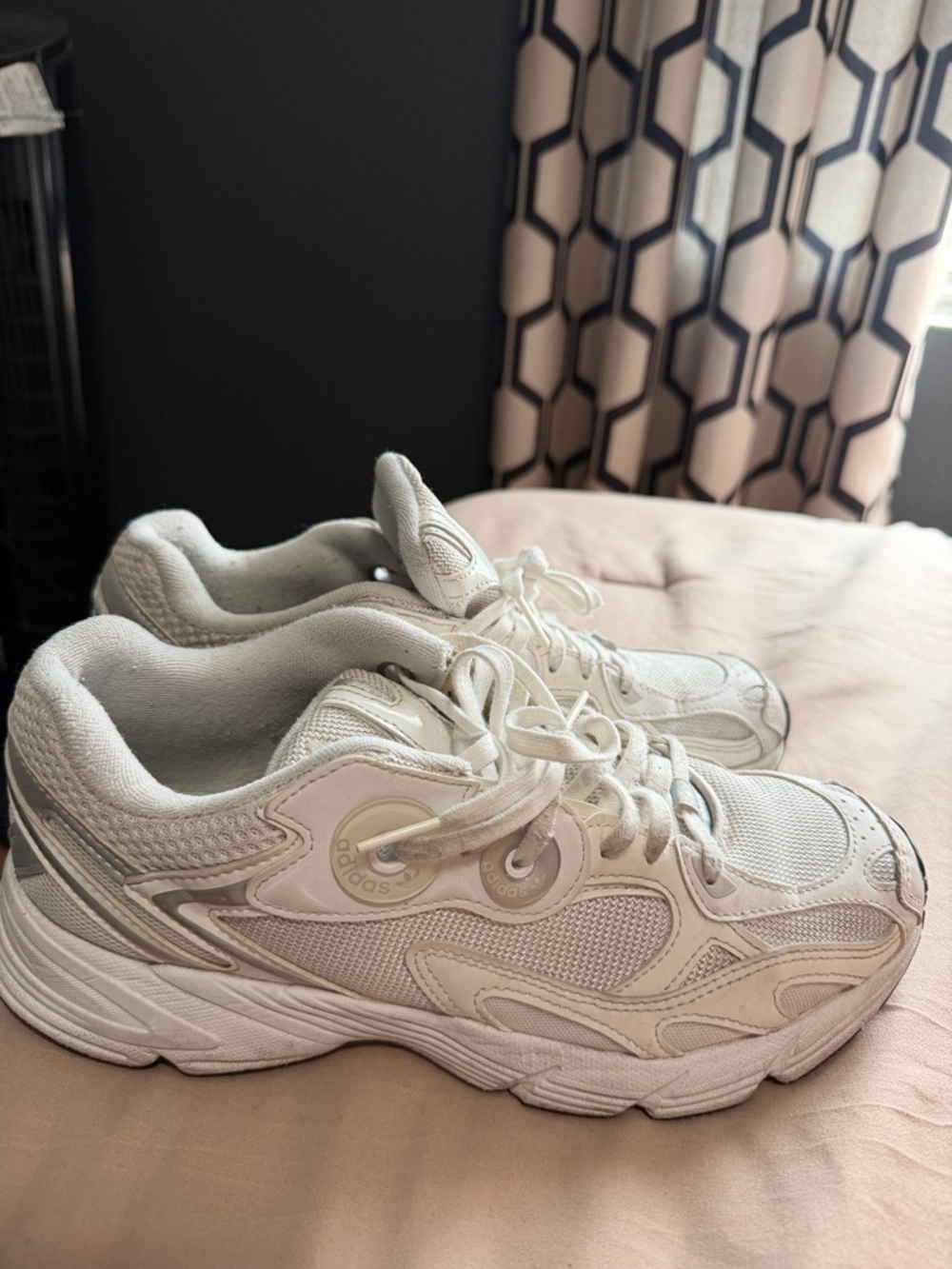 adidas Women’s Cream/White Retro Mesh Running Sneakers